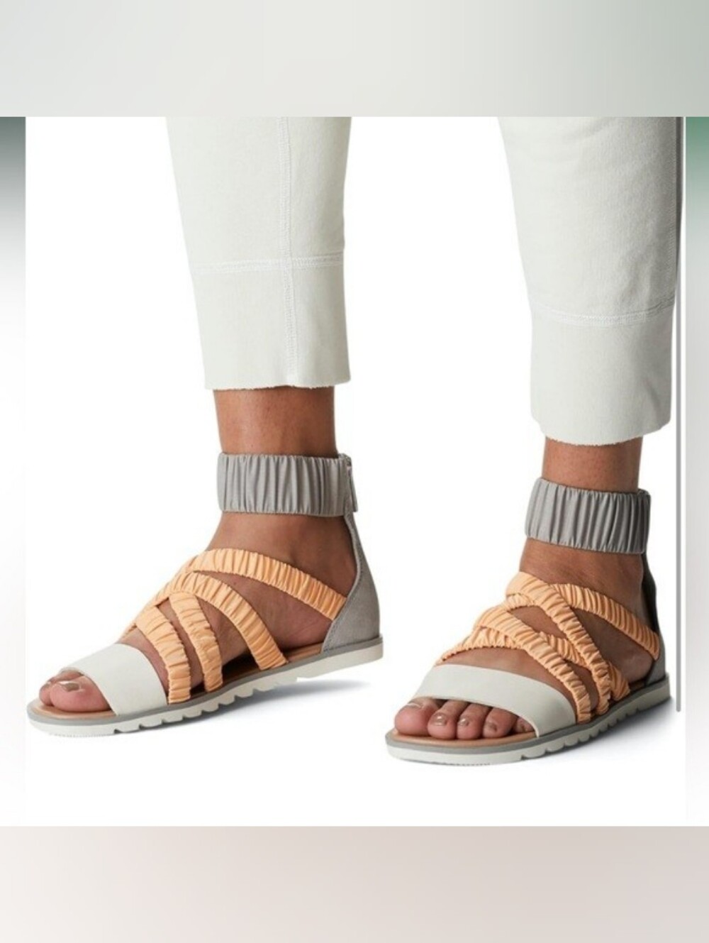Sorel Ella II Ankle Strap Sandals - Chrome Grey And Faded Spark